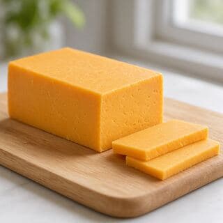 Block of cheddar cheese