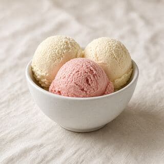 Scoops of ice cream