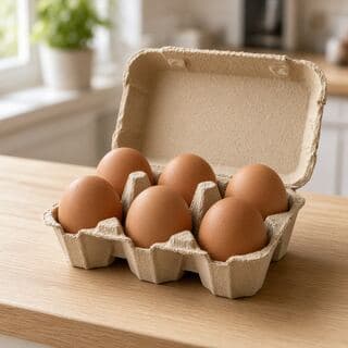 Carton of brown eggs