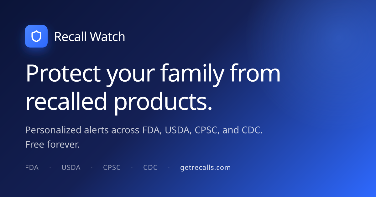 Food Recalls 2026 — FDA, USDA & CDC | Recall Watch
